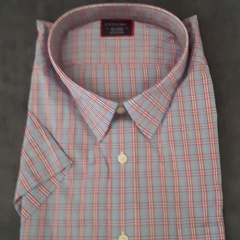 NWT MEN's UNTUCKit Short Sleeve Shirt - 2XL Regular Fit - "SAUTERNS"